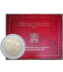 Vatican 2 Euro Brilliant Uncirculated Coin 2024 - 150th anniversary of the birth of Guglielmo Marconi