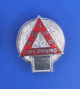 ROSCo (Safe Driving Award Scheme) accident-free safe driving merit award - enamel badge (1960's / 1070's)