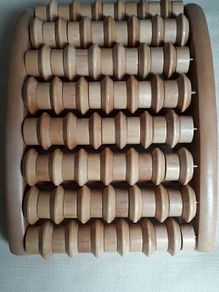 wooden rolling foot massager