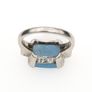 925 Vintage Sterling Silver & Blue Chalcedony Ring Image 4