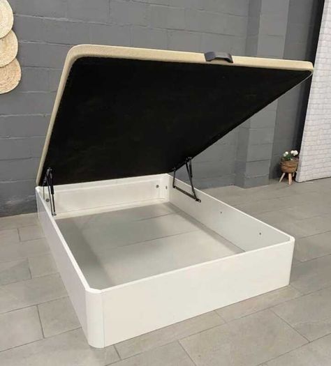 White Ottoman Storage Bed - King