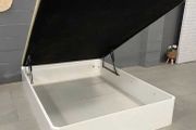 White Ottoman Storage Bed Double