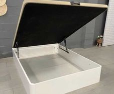 White Ottoman Storage Bed Double