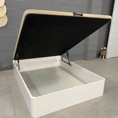 White Ottoman Storage Bed Double