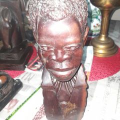 Large Antique Wood African Carved African Head postage available or collection on all my items,
