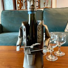Barbeque Chef Quirky Metal Wine Bottle Holder