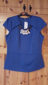 BNWT blue embellished top