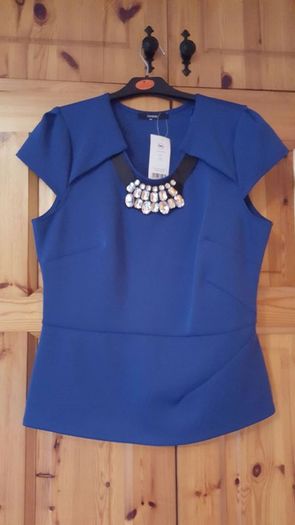 BNWT blue embellished top