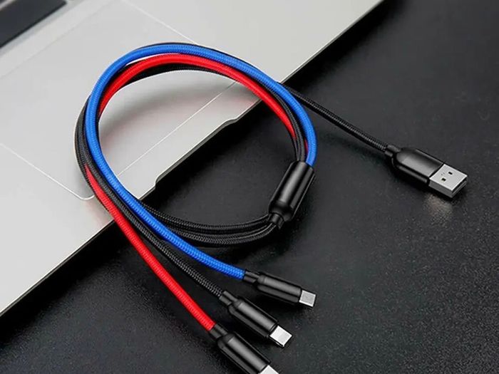 3in1 USB Charger Cable for iPhone 12 8 7 6 11 XR Type C Galaxy S10 S21 Micro USB