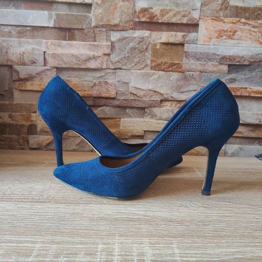 Blue Suede High Heels, size 6