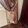 Pair of Bronze silk interlined curtains Image 2