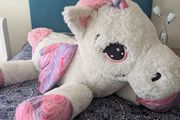 plush  , plush toy , Unicorn large 120cm  white &amp; pink purple big