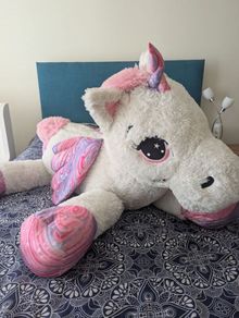 plush  , plush toy , Unicorn large 120cm  white & pink purple big