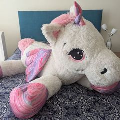 plush  , plush toy , Unicorn large 120cm  white & pink purple big