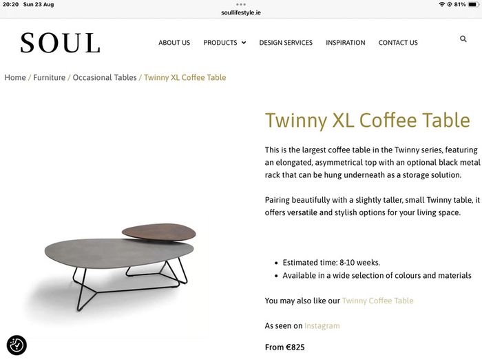 Soul Interiors 3 Piece Table Set