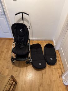 Bugaboo Bee 5 with newborn cocoon attachment, winter foot muff & rain cover