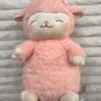 Miniso Pink Blossom Lamb Plush Yellow Flower Sheep approx. 27 cm. Used Please see photos Image 2