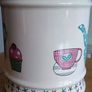 Vintage Afternoon Tea, Muffin & Colourful Heart Motif Round Lidded Kitchen Counter Biscuits and Cookie Jar | Storage Canister Kitchenalia Image 3