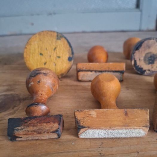 Vintage French Wooden Stamp Handles