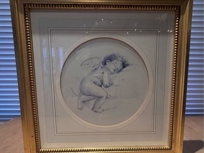 Framed Print titled "Cherub Sleeping"