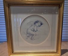Framed Print titled "Cherub Sleeping"