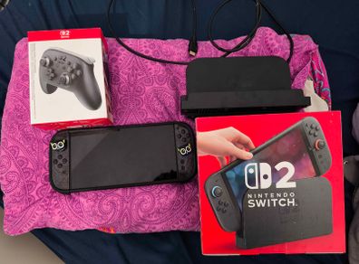 Nintendo Switch 2 Bundle, Boxed + Pro Controller + dbrand Grip