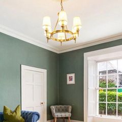 Waterford Crystal Brass Chandelier / Ceiling Light