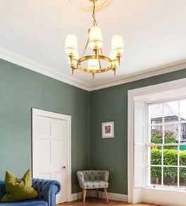 Waterford Crystal Brass Chandelier / Ceiling Light