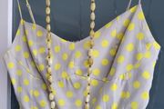 ZARA cami grey with yellow polka dots Sz L (Fit 10-12 UK)