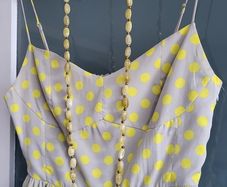 ZARA cami grey with yellow polka dots Sz L (Fit 10-12 UK)