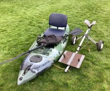 Fishing kayak with trolley