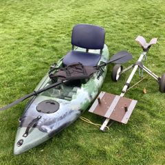 Fishing kayak with trolley
