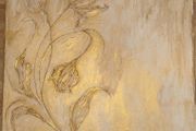 Gold Floral Relief Painting