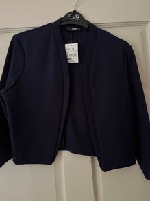 Quiz Navy Cropped Jacket