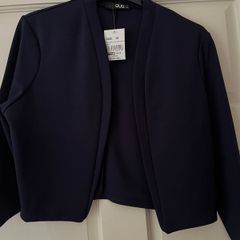 Quiz Navy Cropped Jacket