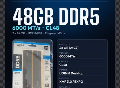 Ddr5 6000hz New Pro Crucial  48gb