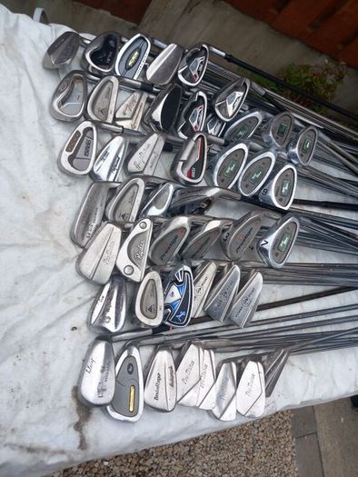 A selection of Golf clubs. Right handed clubs