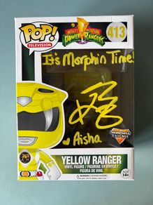 Funko Pop Yellow Ranger 413 - Signed Autograph Aisha Campbell COA Power Rangers