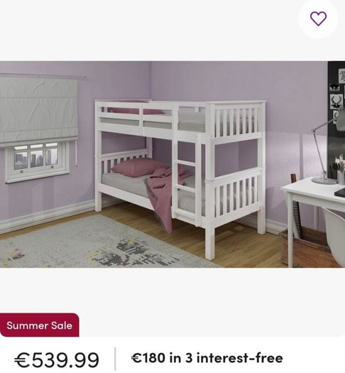 Small single bunk bed