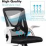 NEW SALE | Ergonomic Office Chair Desk Chair For Home Office, Adjustable Mesh Chair, Swivel Computer Chair With 90 Degree Flip-up Armrest & Lumbar Support Image 3