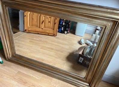 Brass framed mirror