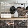 Washable Rugs for Living Room 160x230cm Mandala Easy Jute Rug Indoor Outdoor Patio Rug Farmhouse Neutral No Shed Carpet for Bedroom Backyard,Black Brown Hessian Sisal Look Image 3