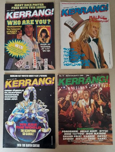 Kerrang vintage heavy metal magazines from the 80s