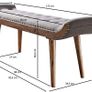Chesterfield Upholstered Fabric Bench with Solid Wood Legs  Grey 125 x 51 x 38 cm Image 5