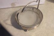 Vintage Silver Plated  butter dish with glass liner England