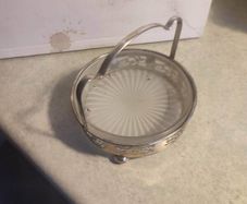 Vintage Silver Plated  butter dish with glass liner England