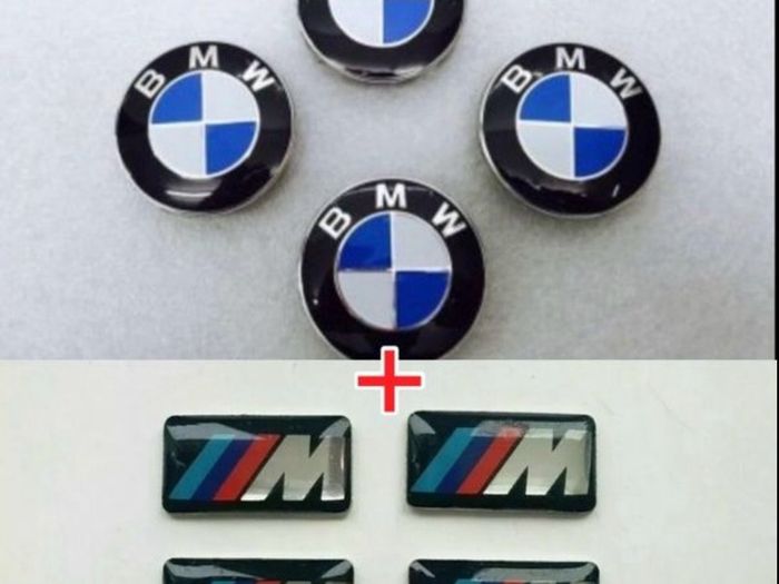 BMW 68mm alloy center caps + M stickers x4