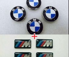 BMW 68mm alloy center caps + M stickers x4