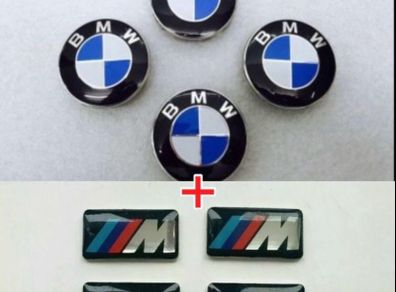 BMW 68mm alloy center caps + M stickers x4