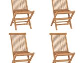 Folding Garden Chairs 4 pcs Solid Teak Wood